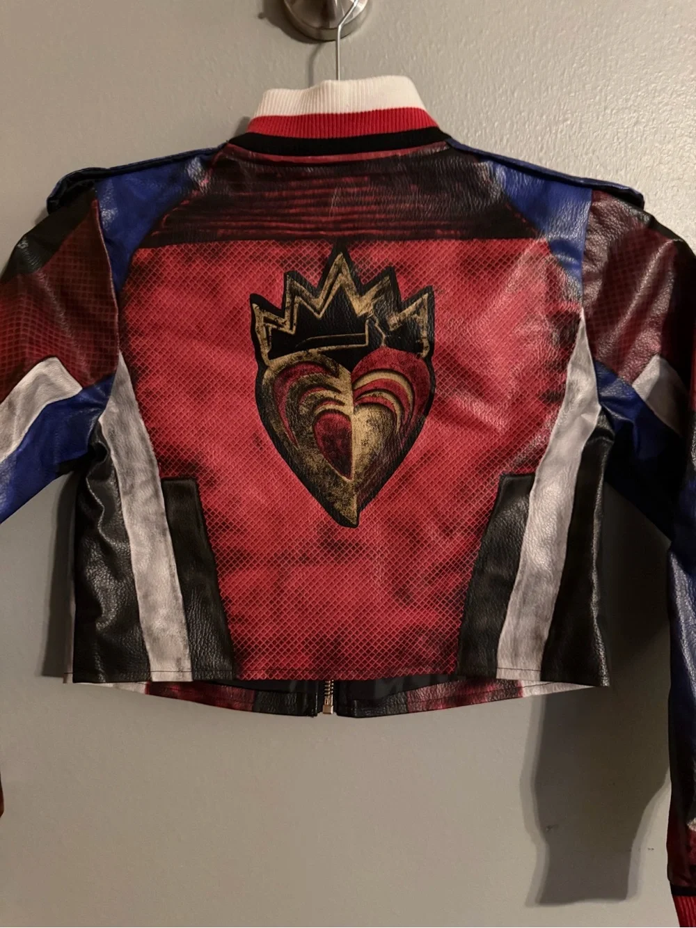 Disney Descendants Evie Faux Leather Moto Jacket Girls 9/10